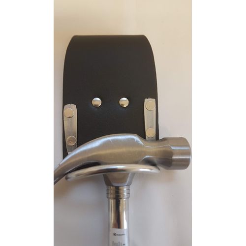 Black Leather Steel Hammer Holder Steel Saddle BBI for Scafffolding Tool Belt