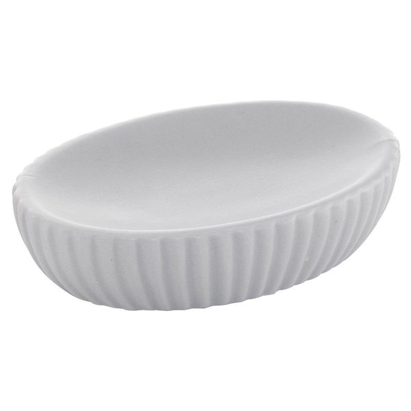 Gedy Marika Soap Dish, Ceramic, Grey, 8.3 x 12 x 3