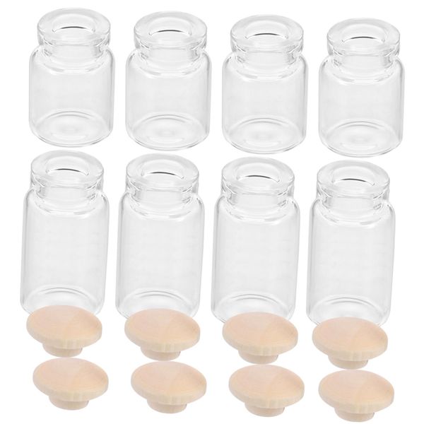 TOYANDONA 8pcs Dollhouse Candy Jar Wishing Bottle Empty Bottle Miniature Bar Accessories Miniature Food Canister Doll House Cookie Jars Dollhouse Kitchen Accessories Supplies Wood Cork