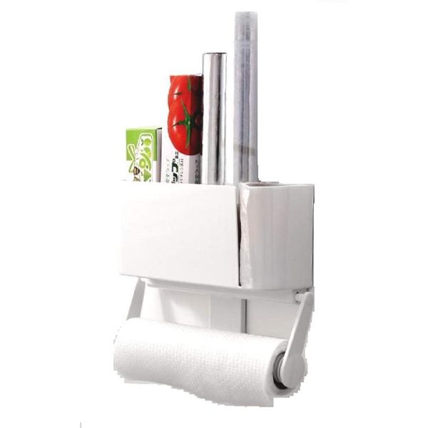 NEYORIKA Kitchen Paper Holder Paper Towel Roll Holder Storage Wrap Holder Kitchen Utensils Easy to Install Refrigerator (Magnetic)