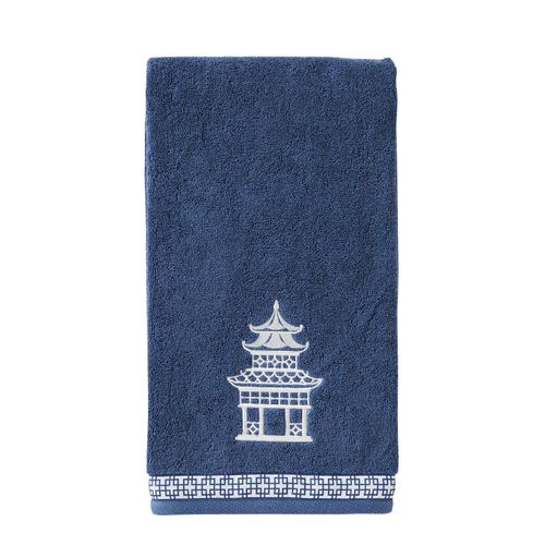 SKL Home Chinoiserie Bath Towel, Navy 50.00" x 27.00"