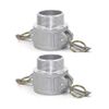 2pc Aluminum cam lock fitting Male Adapter Female NPT Thread camlock fitting 2"