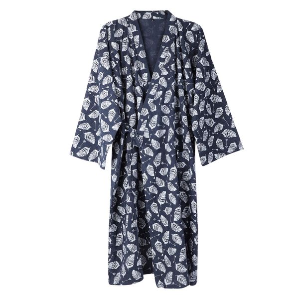 Men's Yukata Robe Dressing Gown Kimono Robe Bathrobe Pajamas Nightwear Men's Lightweight Shawl Robe Nightwear Sleepwear Loungewear Nightgown for Spa Sauna Swim Bath Pool Hotel Gym