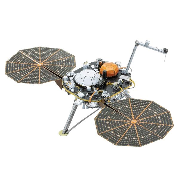 Metal Earth Fascinations MMS193 502521 InSight Mars Lander, lasergeschnittener 3D-Konstruktionsbausatz, Modellbausatz, Metall Puzzle, 3D Metall Modell, 2 Metallplatinen, ab 14 Jahren