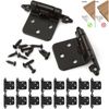 30Pcs Self Closing Cabinet Hinges Overlay for Kitchen Cabinet Door Matte Black