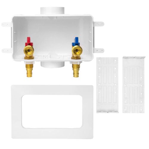 Seelink Washing Machine Outlet Box - Center Drain, 1/2 Inch Pex-A Inlet x 3/4 Inch MHT Connection, Laundry Washer Valve Box
