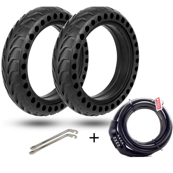 2-Pack 8.5" Solid Tires for Electric Scooter with 2 Tools and Lock