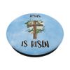 Roses Flowers Christian Cross Easter Jesus Is Risen Decor PopSockets Swappable PopGrip