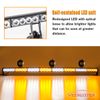 32 LED Emergency Warning Strobe light Bar +2 In 1 LED Sun Visor Windshield Light