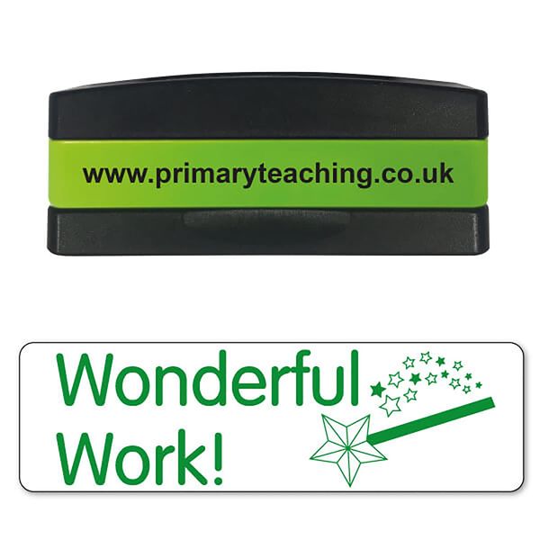 Stackable Wonderful Work Pre Inked School Teachers Positive Feedback Marking Stamper Stamp 44x13mm Primary Teaching Services