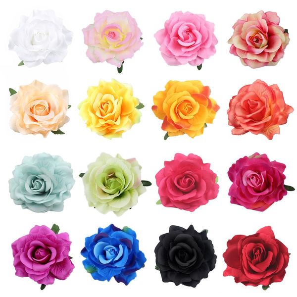 16 Packs Rose Hair Clips Flower Hairpin Ladies Girls Hair Clips Flower Pin Elegant Flower Hair Clips Wedding Flower Pin Suitable for Parties Wedding Parties Hair Braid Bridesmaids（Multicolour）