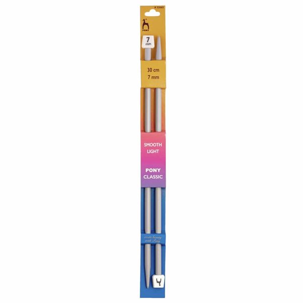 Pony Single Ended Classic Knitting Pins, Multi-Colour, 7mm