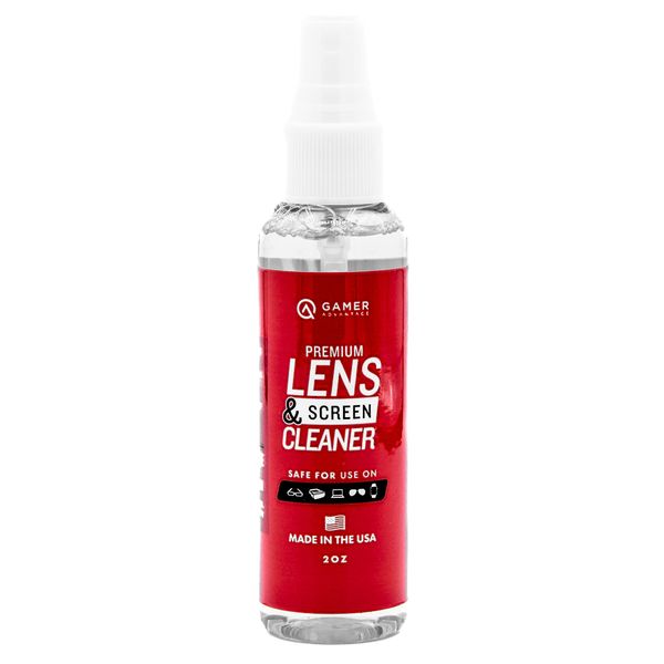 Gamer Advantage Eyeglass Lens Cleaner | Streak Free | Made in The USA | Safe & Effective on All Lenses & Screens | 2 oz Premium Lens & Screen Cleaner