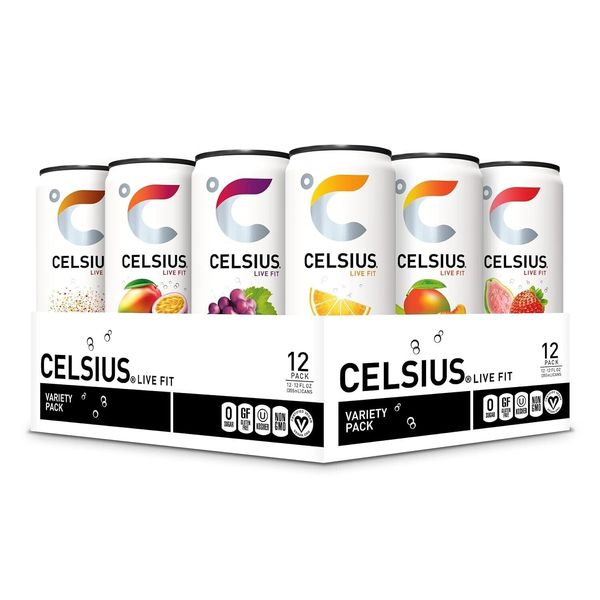 CELSIUS Assorted Flavors Variety Pack, Essential Energy Drinks, 12 Fl Oz 12 Pack