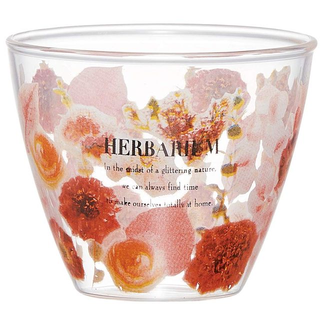 Skater GC1 Glass Cold Tea Cup, Heat Resistant Glass, 6.8 fl oz (200 ml), Herbarium Pink