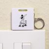 'Cricket Batter Action' Keyring Tape Measure/Spirit Level Tool (KM00043929)
