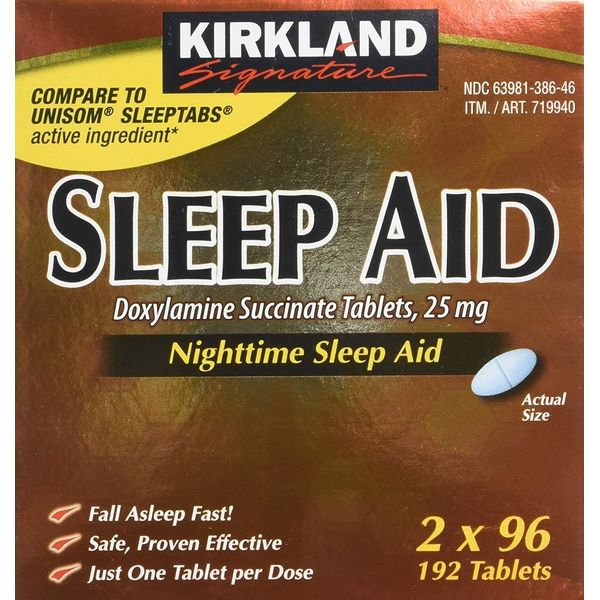 Kirkland Signature Sleep Aid Doxylamine Succinate 25 Mg, 192 tablets