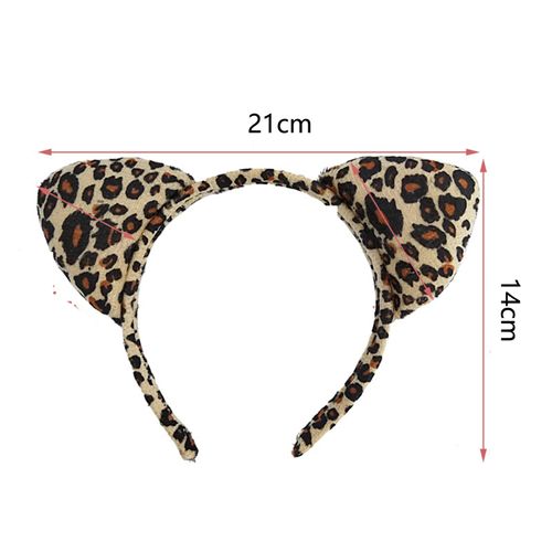 Xansema Leopard Cheetah Ears Headband for Women Girls, Cute Hair Hoop Headwear Halloween Christmas Costume Cosplay (Leopard B)
