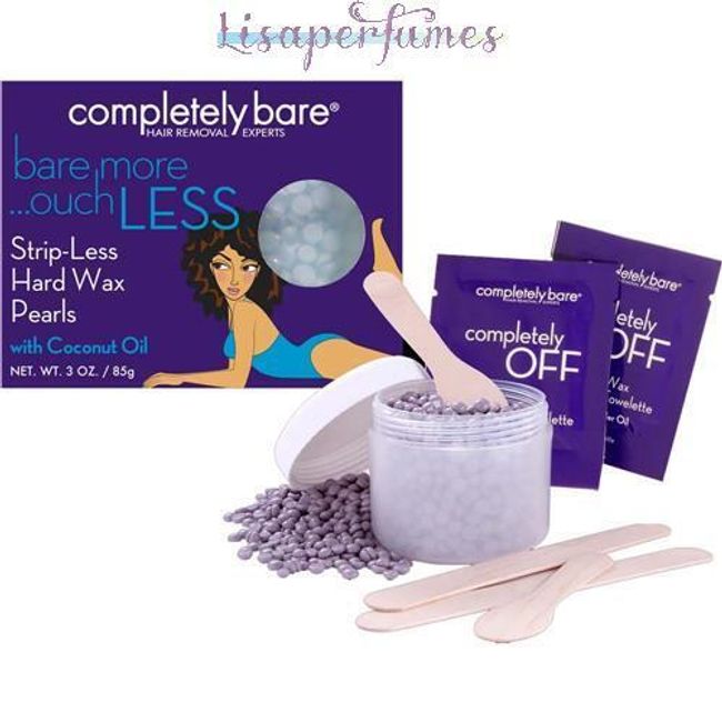 Completely Bare Bare More Ouch Less Strip Less Hard Wax Pearls Coconut Oil 3oz