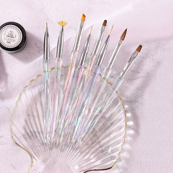 Nail art Aurora color mermaid brush set of 8 - 72394EA top*46268xt