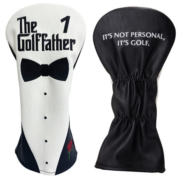 Shanker Golf Driver Headcover – The Golf Father Driver Cover – Lustige Golfschlägerhülle für einen Golfliebhaber, Geschenk für Papa – Tour-Grade-PU-Leder, wasserdicht, weiches Futter, gestickte Logos