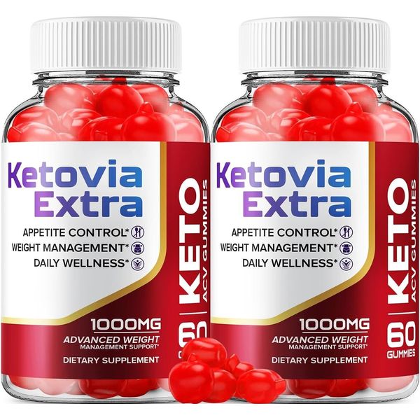 (2 Pack) Ketovia Extra Keto ACV Gummies - Official - Keto Ketovia ACV...