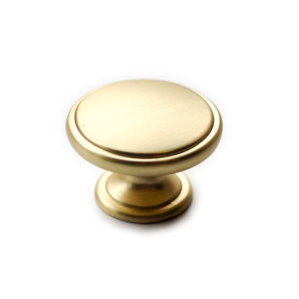 38mm Diameter Brushed Brass Knob for Kitchen Cabinets | Bedroom | Bathroom | Furniture | Cupboards