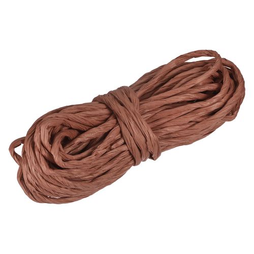 MECCANIXITY Raffia Paper Craft Rope Packing Rope 16.4 Yards Handmade Twisted Paper Craft String/Cord/Rope for DIY Decoration Gift Packaging Rust Red