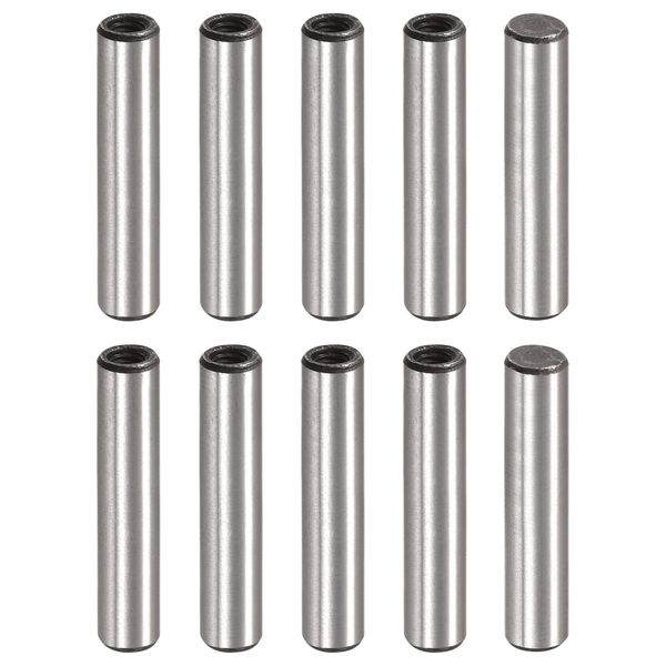 uxcell M3 Internal Screw Knock Pins, 0.2 x 1.0 inches (5 x 25 mm), Chamfered Flat Carbon Steel, Cylindrical Pin, Bed, Bookcase, Hardware, Industrial Pins, Pack of 10