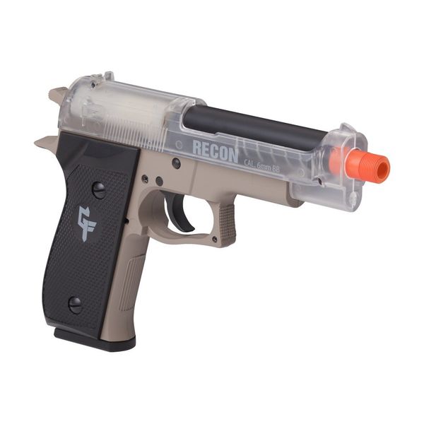 Game Face GFRAP22KTC Recon Spring-Powered Combat Airsoft Pistol Kit, Earth/Clear