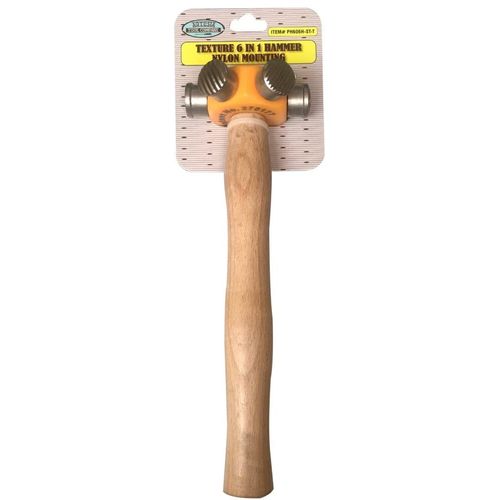 BENCH WIZARD 6 in 1 | Multi-Surface Texturing Hammer | Six Texture Surfaces | Solid Wood Handle 9" (22.9 cm) | Total Weight 14.6 oz (414.03 g)