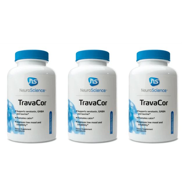 NeuroScience TravaCor Dietary Supplement 120 Capsules 3 PACK