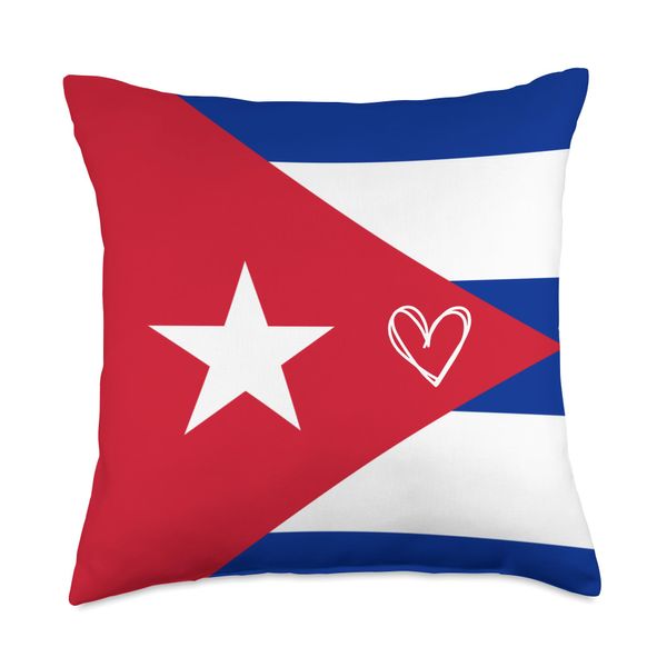 Cuba Flag Cuban Heart Proud Heritage Throw Pillow