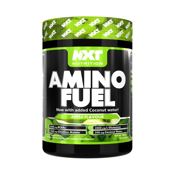 NXT Nutrition Amino Fuel Energy Drink | BCAAs Amino Acids with Beta Alanine, Vitamin D3 and Citrulline Malate – for Performance, Endurance and Energy Support | (Apple)