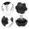 10pcs M6-1.0x30mm Star Hand Knobs,Plastic Black Cap Clamping Knob. (Size: 32×6×30).