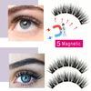 Dual Magnetic Eyelashes Set with Clip Reusable Natural Look 3D False Lashes Black Eyelashes No Eyeliner No Glue Required Lightweight and Easy to Wear 2 Pairs