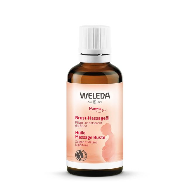 WELEDA Mothers Breast Oil, 1.7 fl oz (50 ml), Pre and Postpartum Bust Care, Body Massage, Late Pregnancy, Bust Massage, Breast Care, Nipple Care, Naturally Derived Ingredients, Organic, 1.7 fl oz (50 ml) (x 1)