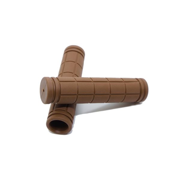 Beatus Basic Pattern Bicycle Grips Colorful Rubber Non-Slip Universal (Brown)