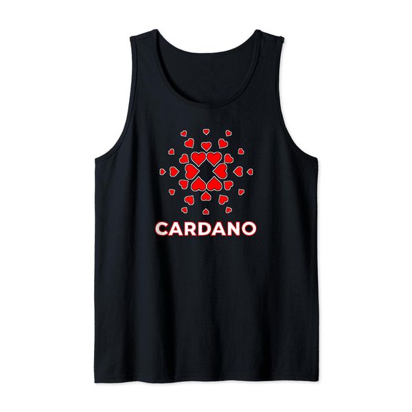 Cardano ADA Crypto Currency Valentine Heart Pattern Tank Top