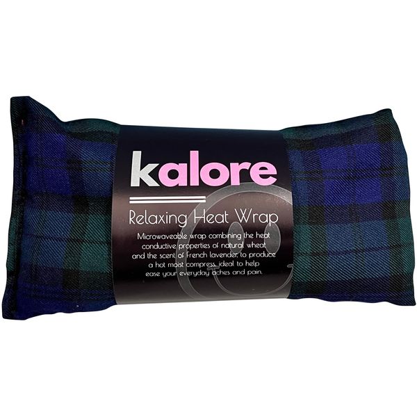 Wheat Bags Microwavable Neck and Shoulder Wrap - Relaxing Lavender Heat Bags Microwavable for Comfort - Tartan Cotton Fabric with UK Wheat Heat Bags Microwavable Compress by Kalore - Black Watch