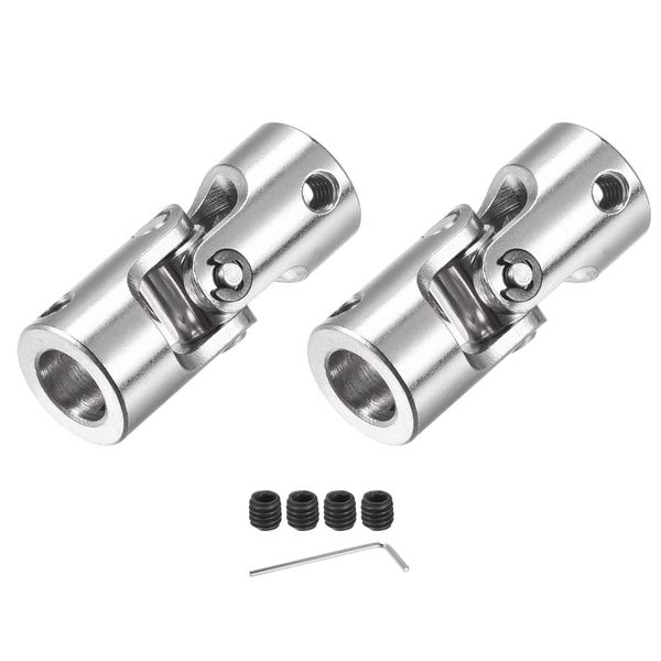 DMiotech 2pcs 10mm-10mm Rotatable Universal Steering Shaft U Joint Coupler Coupler Connector Motor for 3D Printer CNC Machine