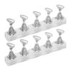Jagowa 2 Pcs Acrylic Nail Art Practice Stands Set (Silver)