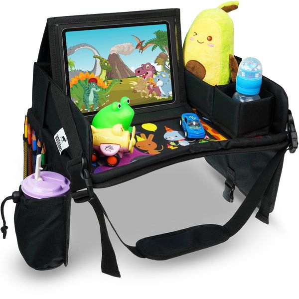 DMoose Children's Car Seat for Table Toddler, Travel Tray for Children's Car Seat, Lap Tray for Plane, Kids Travel Desk Essential Accessories, Carseat Table Tray for Kids Road Trip Activities