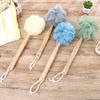 Arswin Loofah Back Scrubber for Shower,Wooden Handle Bath Sponge Lufa Shower Brush, Soft Nylon Mesh Back Cleaner Washer, Body Brush for Women&Kids Bathroom Shower Accessories (Blue)