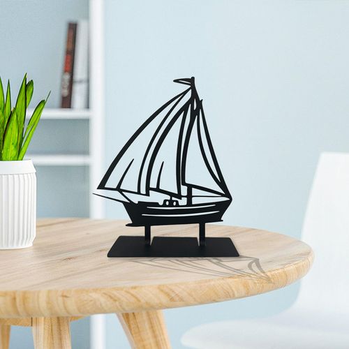 DASIMAT Metal Sailboat Table Decor, Sailing Tabletop Decor, Coastal Sea Metal Decor, Sailboat Decoration, Sail Boat Art Work, Nautical Decoration for Living Room Bookshelf