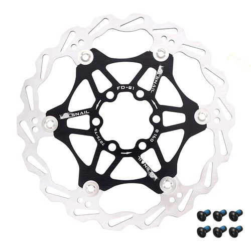 Jane Eyre Brake Discs 160 mm 180 mm 203 mm, Bicycle Brake Disc Mountain Bike Type Floating Brake Disc Centre Lock Cycling Accessories (Black 160 mm)