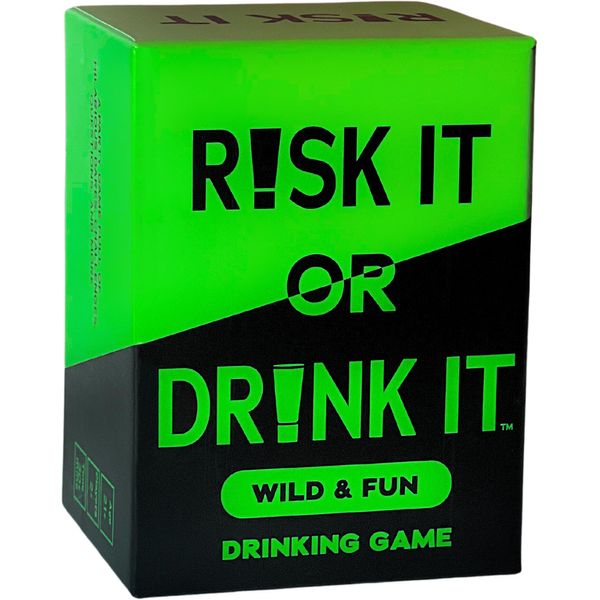 RISK IT OR DRINK IT - Fun Drinking Game for Pregame, Game Night, College - 150 Hilarious Dares, Funny Challenges & Questions - Party Game Gift, Cards for Parties