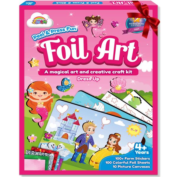 ZMLM Arts & Crafts Kit for Kids: Foil Art Crafts Dresss Up Christmas Gifts for 4 5 6 7 8 9 Year Old Girls - Mess Free Art and Craft Supplies for Kids Stocking Stuffers Christmas Crafts Toys Gifts