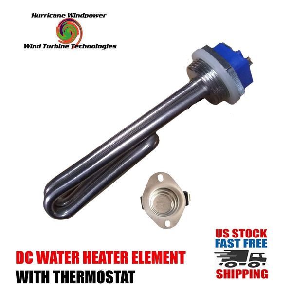 DC Water Heater Element 48 Volt 1000 Watt with Thermostat 140 Degrees F