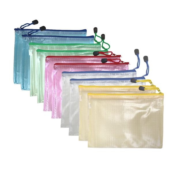 10PCs A5 Plastic Wallets A5 Document Wallets A5 Plastic Folder A5 Zip Document Bags A5 folders for documents Zip Pouch